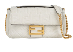 FF Zucca Baguette, Leather, White, 8BR793, DB, 2*